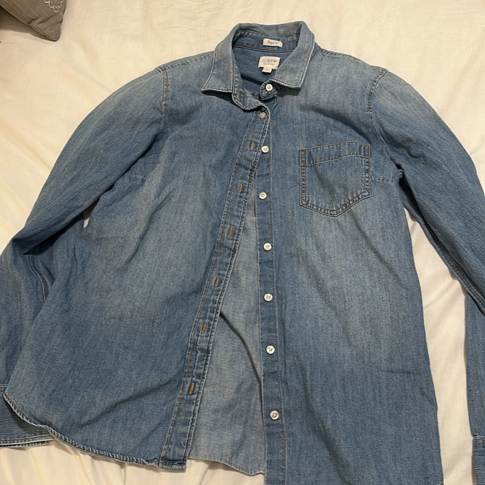 J. Crew Classic Fit Chambray Denim Button Down